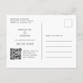 Groene en oranje wilde bloemen QR-code Opslaan dat Aankondigingskaart (Achterkant)