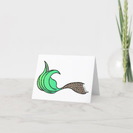 Groene en Oranje Zeemeermin Opmerking Kaart