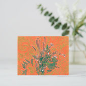 Groene en Oranje zomerbloemen Briefkaart (Staand voorkant)