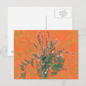 Groene en Oranje zomerbloemen Briefkaart (Voorkant / Achterkant)