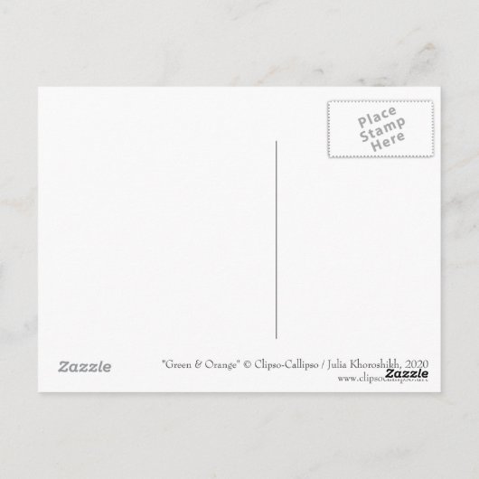 Groene en Oranje zomerbloemen Briefkaart (Achterkant)