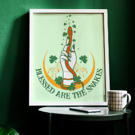 Groene en orthoge Alle slangen Dag Shamrock Serpen Poster