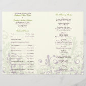Groene en Paarse Abstracte Floral Wedding Programm (Achterkant)