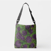 Groene en Paarse Abstracte kunst Crossbody Tas (Voorkant)