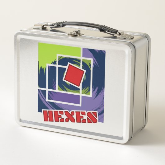 Groene en Paarse Abstracte Rebel Pleinen met Hexen (Voorkant)