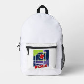 Groene en Paarse Abstracte Rebel Pleinen met Hexen Bedrukte Rugzak (Voorkant)