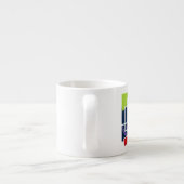 Groene en Paarse Abstracte Rebel Pleinen met Hexen Espresso Kop (Achterkant)