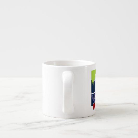 Groene en Paarse Abstracte Rebel Pleinen met Hexen Espresso Kop (Achterkant)