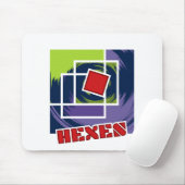 Groene en Paarse Abstracte Rebel Pleinen met Hexen Muismat (Met muis)