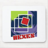 Groene en Paarse Abstracte Rebel Pleinen met Hexen Muismat (Voorkant)