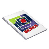 Groene en Paarse Abstracte Rebel Pleinen met Hexen Notitieboek (Rechterzijde)