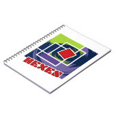 Groene en Paarse Abstracte Rebel Pleinen met Hexen Notitieboek (Linkerzijde)