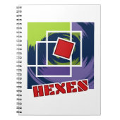 Groene en Paarse Abstracte Rebel Pleinen met Hexen Notitieboek (Voorkant)