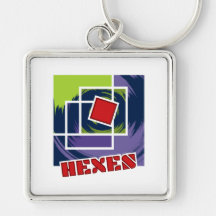 Groene en Paarse Abstracte vierkanten met Hexen Te