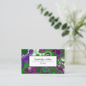 Groene en Paarse Abstracte Vloeibare Kunst Visitekaartje (Staand voorkant)