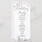 Groene en Paarse bladeren Borded Wedding Program (Achterkant)