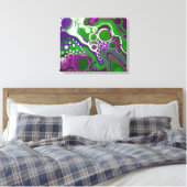 Groene en Paarse blauwe kunst Marmer Abstract Mode Canvas Afdruk (Insitu (Slaapkamer))