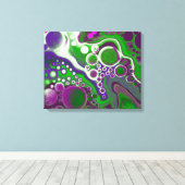 Groene en Paarse blauwe kunst Marmer Abstract Mode Canvas Afdruk (Insitu (Houten vloer))