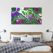Groene en Paarse blauwe kunst Marmer Abstract Mode Canvas Afdruk (Insitu (Slaapkamer))