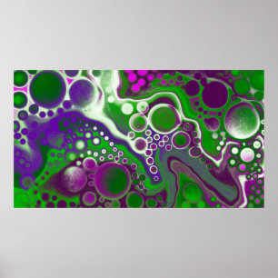 Groene en Paarse blauwe kunst Marmer Abstract Mode Poster