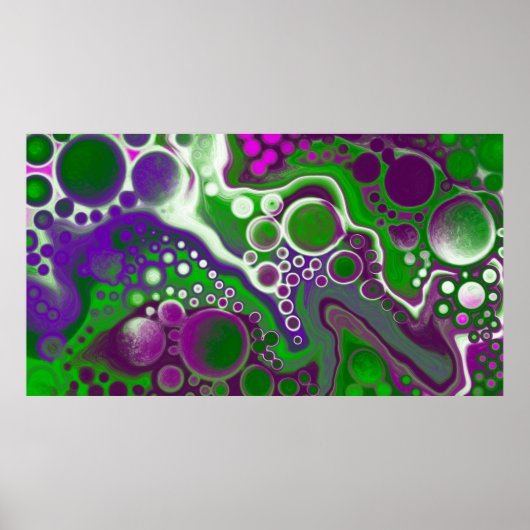 Groene en Paarse blauwe kunst Marmer Abstract Mode Poster (Voorkant)