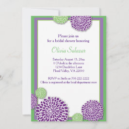 Groene en paarse bloem Uitnodiging tot douche