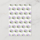 Groene en Paarse Bloemen Baby shower Luier Raffle Informatiekaartje (Achterkant)