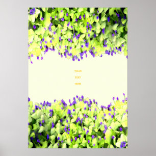 groene en paarse bloemen poster