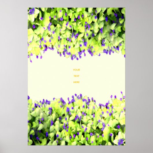 groene en paarse bloemen poster (Voorkant)