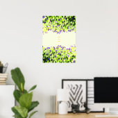 groene en paarse bloemen poster (Thuiskantoor)