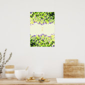 groene en paarse bloemen poster (Keuken)