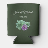 Groene en Paarse botanische bruiloft Blikjeskoeler (Voorkant)