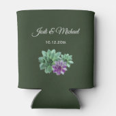 Groene en Paarse botanische bruiloft Blikjeskoeler (Achterkant)