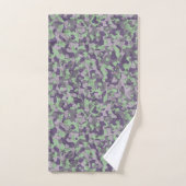 groene en paarse camouflage abstract bad handdoek (Handdoek)