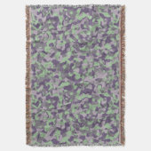groene en paarse camouflage abstract deken (Voorkant Verticaal)