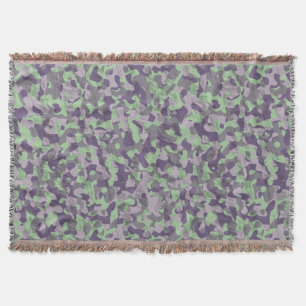 groene en paarse camouflage abstract deken