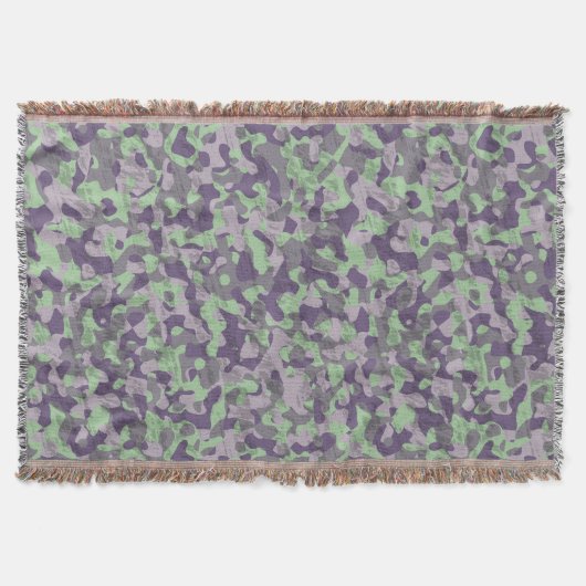 groene en paarse camouflage abstract deken (Voorkant)