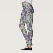 groene en paarse camouflage abstract leggings (Links)