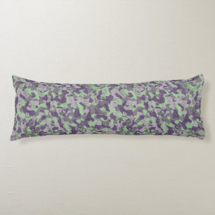 groene en paarse camouflage abstract lichaamskussen