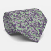 groene en paarse camouflage abstract stropdas (Opgerold)