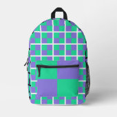 Groene en Paarse Checks rugzak (Voorkant)