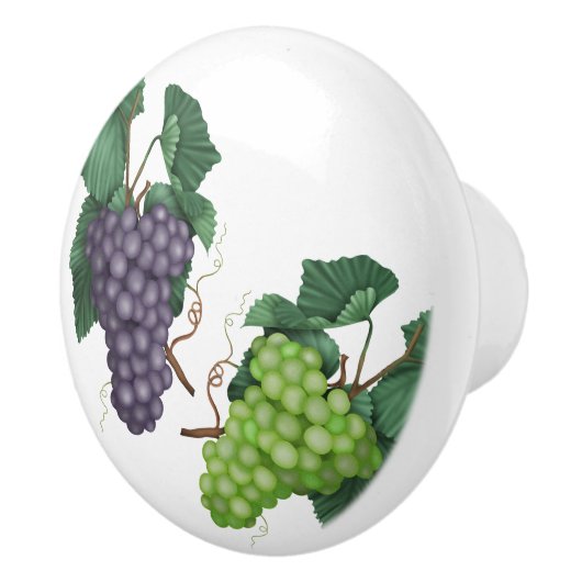 Groene en Paarse druiven Keramische Knop (Rechts)