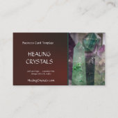 Groene en Paarse fluoriet Healing Crystals Visitekaartje (Voorkant)