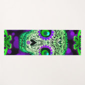 Groene en Paarse geploegde suikerschedel Yogamat (Voorkant (horizontaal))