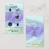 Groene en Paarse Glitter Candle Care Visitekaartje (Voorkant / Achterkant)