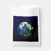 Groene en Paarse Gotische Haunted House Bedankzakje (Voorkant)