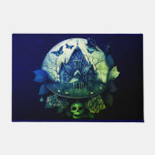 Groene en Paarse Gotische Haunted House Deurmat (Voorkant)
