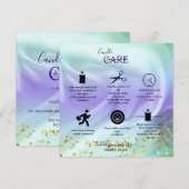 Groene en Paarse kaarszorg Bedankkaart (Voorkant / Achterkant)