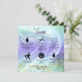 Groene en Paarse kaarszorg Bedankkaart (Staand voorkant)