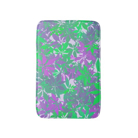 Groene en Paarse kastanjebladeren Badmat (Voorkant Verticaal)